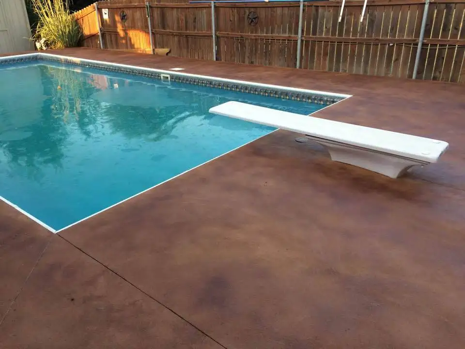 Stained Concrete Pool Deck